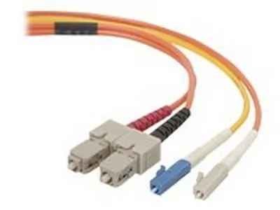 Belkin F2F902L7-05M — BELKIN PATCH CABLE - FIBER OPTIC - LC RIGHT CONNECTOR - SC LEFT CONNECTOR - 5M L