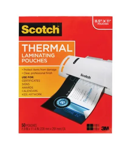 3M TP3854-50 — 3M THERMAL POUCHES, LETTER SIZE 9 IN X 11.4 IN 50/PACK
