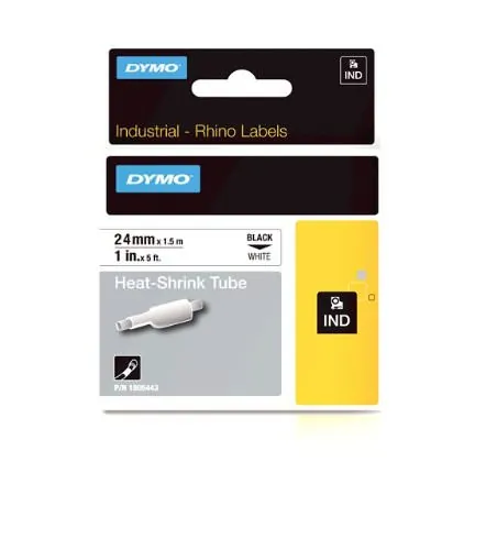 DYMO 1805443 — NEWELL-DYMO RHINO 1IN (24MM) WHITE HEAT SHRINK TUBE, SPECIFICALLY DESIGNED FOR W