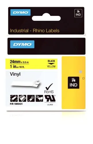 DYMO 1805431 — RHINO 1IN YELLOW VINYL-24MM