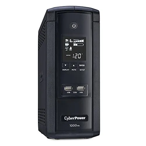 CyberPower BRG1000AVRLCD — LINE INTERACTIVE, MINI-TOWER, 10 OUTLETS, LCD, USB CHARGE PORTS, SERIAL/USB, 5 Y