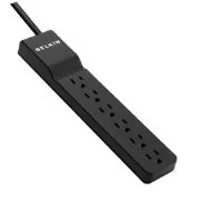 Belkin BE106000-04-BLK — 6-OUTLET HOME/OFFICE SURGE PROTECTOR WITH STRAIGHT PLUG, 4 FT. CORD BLACK - SPAC