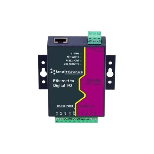 BRAINBOXES ED-004 — ETHERNET TO 4 DIO + ETHERNET TO