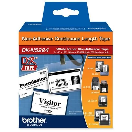 Brother DKN5224 — CONTINUOUS LENGTH NON ADHESIVE PAPER LABEL 2 INCH, 2.1 IN X 100 FT (54 MM X 30.4