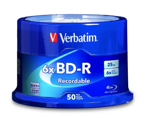 VERBATIM 98397 — VERBATIM BD-R 25GB 16X WITH BRANDED SURFACE-50PK SPINDLE