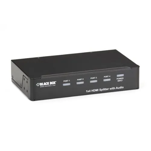 BLACK BOX CORPORATION AVSP-HDMI1X4 — SPLIT AND DISTRIBUTE HDMI VIDEO PLUS AUDIO FROM A SATELLITE OR SET-TOP BOX, PC,