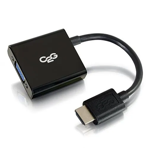 C2G 41353 — MINI HDMI M TO VGA F DONGLE W/PWR - ADAPTS THE VIDEO OUTPUT OF A MINI HDMI ENABL