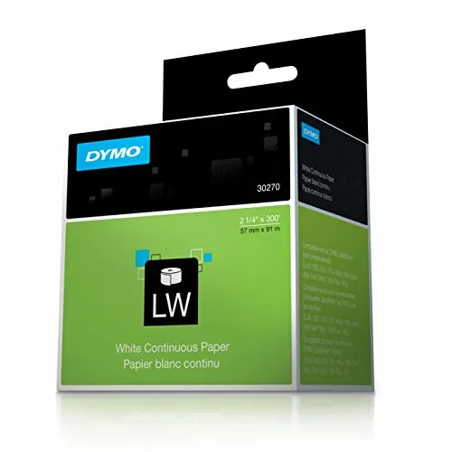 DYMO 30270 — DYMO CONTINUOUS RECEIPT PAPER BLK ON WHT 2.25IN X 300FEET ROLL