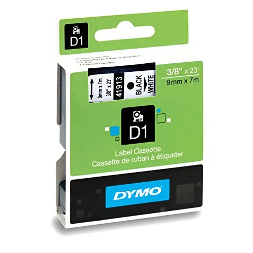 DYMO 41913 — DYMO LABELMANAGER D1 3/8 X 23FT (9MM) STANDARD D1 TAPE, DIRECT THERMAL PRINTING