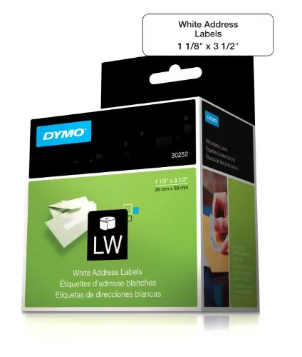 DYMO 30252 — ADDRESS LABELS - 350 LABELS/ROLL, 2 ROLLS/BOX SIZE: 1-1/8IN X 3-1/2IN - CONVENIE