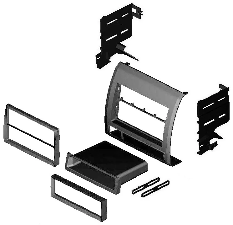 American International TOYK972S — "American International '05-11 Toyota Tacoma Dash Installation Kit - Silver"