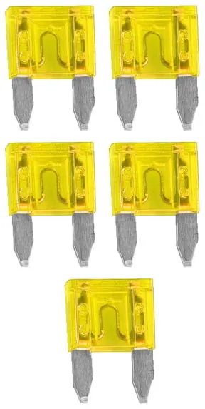 Nippon Labs AST20A — 20 Amp Mini Blade Fuses - 5 Pack - Blister Pack