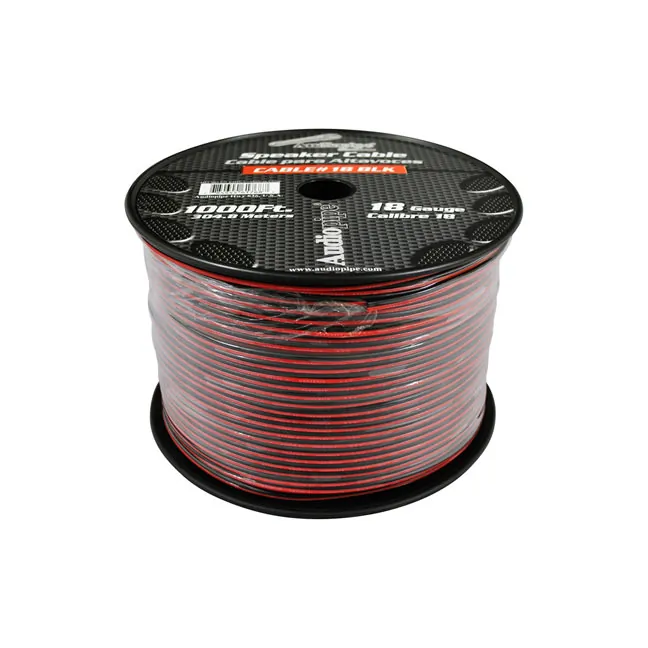 Nippon Labs CABLE18BLACK — SPEAKER CABLE 18 GA. 1000' AUDIOPIPE; RED + BLACK