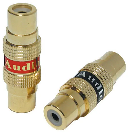 Nippon Labs Q119 — RCA Female Coupler AudioPipe Pair for Audio Connections