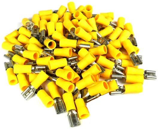 Xscorpion FD250Y — Xscorpion Yellow Female Quick Disconnects - 10-12 Gauge, 100 Pcs