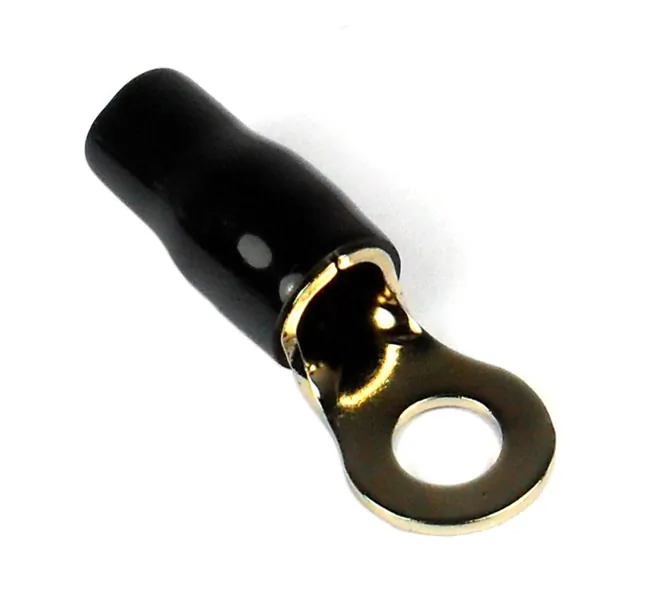 Xscorpion RT4B — Gold Plated 4GA Ring Terminal Connectors - 10 Pack