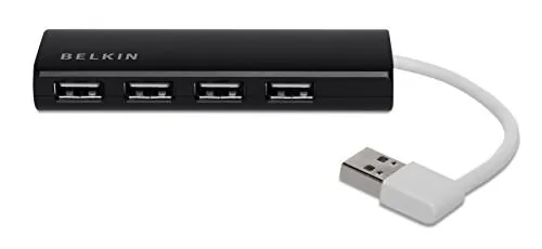 Belkin F4U042BT — BELKIN F4U042BT - 4-PORT ULTRA-SLIM TRAVEL HUB - HI-SPEED USB : 1 X 4 PIN USB TY