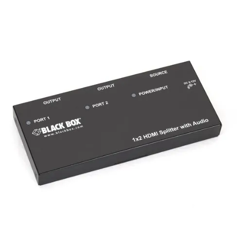 BLACK BOX CORPORATION AVSP-HDMI1X2 — SPLIT AND DISTRIBUTE HDMI VIDEO PLUS AUDIO FROM A SATELLITE OR SET-TOP BOX, PC,