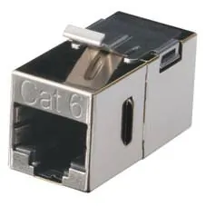BLACK BOX CORPORATION FM693 — CAT6 KEYSTONE COUPLER - SHIELDED, STRAIGHT-PIN, SILVER