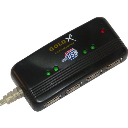 OFFSPRING GX3006 - Hub, USB, 4 Port, 2.0, High Speed Gold X, Mini Tethered