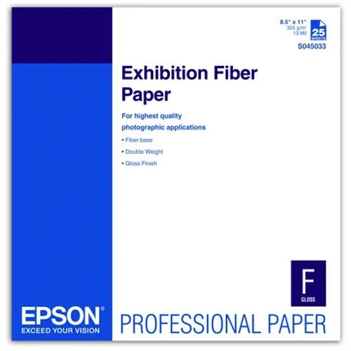 EPSON S045033 — 25 Sheets of 8.5" x 11" Exhibition Fiber Paper