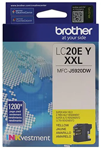 Brother LC20EY — INKVESTMENT SUPER HIGH-YIELD INK, YELLOW, YIELDS APPROX. 1200 PAGES - MFC-J5920D