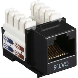 BLACK BOX CORPORATION CAT6J-BK — CAT6 KEYSTONE JACK - UNSHIELDED, RJ45, B