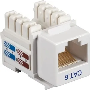 BLACK BOX CORPORATION CAT6J-WH — CAT6 KEYSTONE JACK - UNSHIELDED, RJ45, W