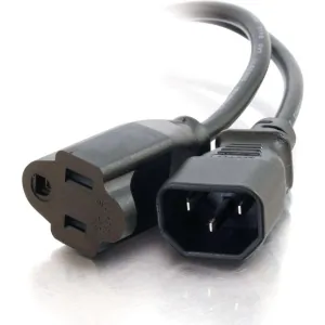 C2G 03132 — POWER CORD - NEMA 5-15 - FEMALE LEFT GENDER - POWER IEC 320 EN 60320 C14 - MALE