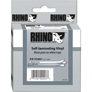 DYMO 1734821 — RHINO 1X1 WHITE VINYL SELF LAM