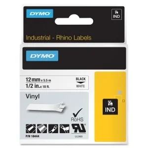 DYMO 18444 — DYMO RHINO 1/2IN X 18FT, WHITE VINYL LABELS