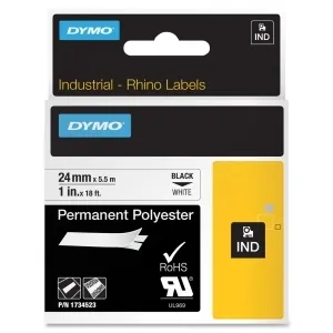 DYMO 1734523 — NEWELL-DYMO RHINO 1IN (24MM) WHITE PERMANENT POLY LABEL