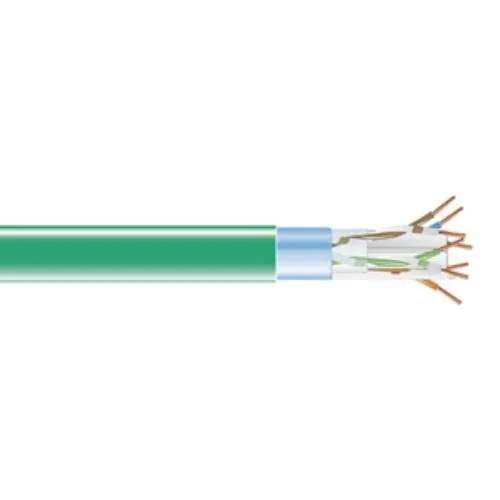BLACK BOX CORPORATION EVNSL0617A-1000 — CAT6 400-MHZ SOLID ETHERNET BULK CABLE - SHIELDED (F/UTP), CMP PLENUM, GREEN, 10