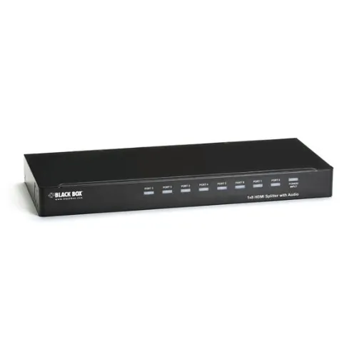 BLACK BOX CORPORATION AVSP-HDMI1X8 — SPLIT AND DISTRIBUTE HDMI VIDEO PLUS AUDIO FROM A SATELLITE OR SET-TOP BOX, PC,
