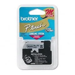 Brother M921 — NONLAMINATED LETTERINGTAPE 3/8IN BLK/SLV