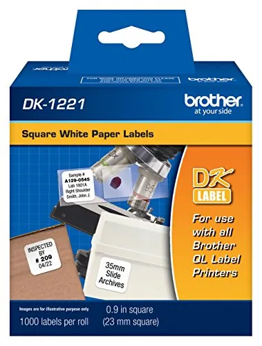 Brother DK1221 — DK-1221: 10 / 11 X 10 / 11 SQUARE PAPER LABEL FOR USE WITH SQUARE LABEL: FOR QL