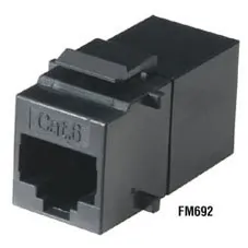 BLACK BOX CORPORATION FM692 — CAT6 KEYSTONE COUPLER - UNSHIELDED, STRAIGHT-PIN, BLACK