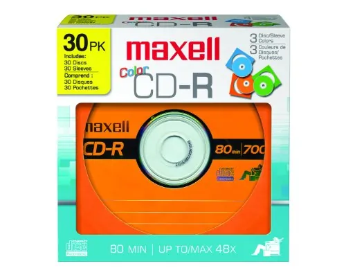 MAXELL 648451 - Maxell 30pk CD-R, 700MB, High-Speed CD-Recordable Disks