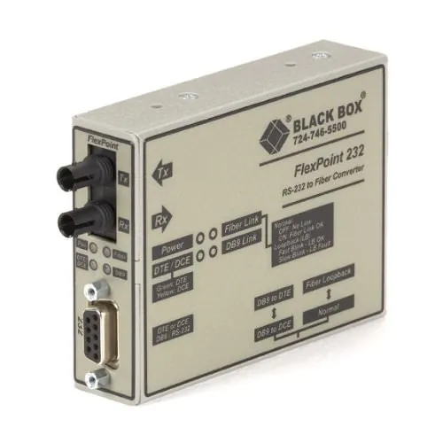 BLACK BOX CORPORATION ME662A-SST — Fiber Optic RS232 Extender with DB9 Connector - 30KM