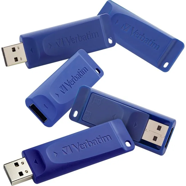 VERBATIM 99121 — 8GB USB FLASH DRIVE 5PK BLUE