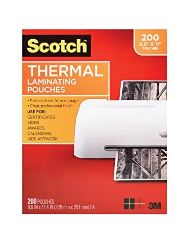 3M TP3854-200 — THERMAL POUCHES, LETTER SIZE,3 MIL THICK