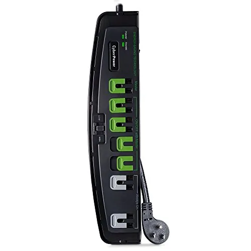 CyberPower P705G — 7 OL ENERGY SAVING SURGE PROTECTOR (4 ENERGY SAVING, 1 MASTER), 2100J, 5CORD, TH