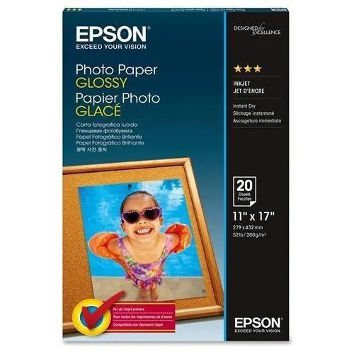 EPSON S041156 — EPSON PHOTO PAPER - LEDGER B SIZE (11 IN X 17 IN), BASIS WEIGHT: 52 LB. (200 G/M