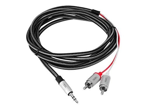 Siig CB-AU0F12-S1 — AUDIO SUPPORT WOVEN FABRIC BRAIDED 3.5MM STEREO MALE TO RCA MALE CABLE- 2M(6.6FT