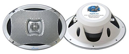 LANZAR AQ69CXS - Lanzar 6x9 2-way Marine Speakers Silver 500w Max