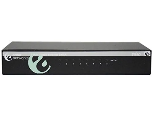 AMER NETWORKS SG8D — 8 PORT 10/100/1000MBPS GIGABIT ETHERNET DESKTOP SWITCH. METAL CHASSIS WITH WALL