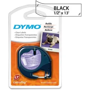 DYMO 16952 — LETRATAG LABELS, PLASTIC - CLEAR, EASY-TO-READ AND TEAR-RESISTANT LABELS ARE PER
