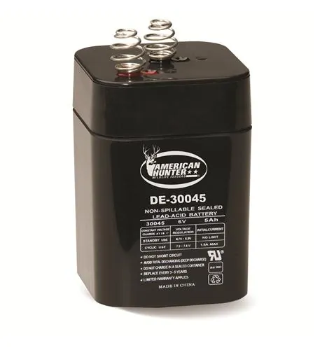 American Hunter GSM-DE-30045 — 6V 5A Rechargeable Lantern Battery with Spring Top Design