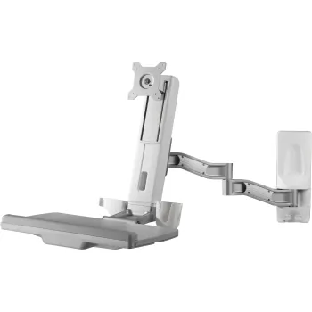 AMER NETWORKS AMR1WSL — EXTENDED SIT STAND WALL MOUNTED WORKSTATION SYSTEM. FEATURES INCLUDE TILT,SWIVEL
