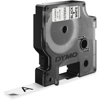 DYMO 1978364 — DYMO LABELMANAGER D1 DURABLE LABEL BLACK PRINT ON WHITE 1/2IN X 18FT, SPLIT-BACK